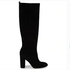 Sam Edelman Knee High Caprice Black Suede Boots Size 7.5